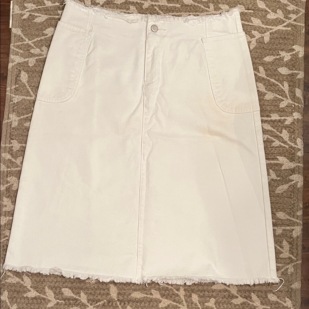 Moda International Cream A-Line Denim Skirt